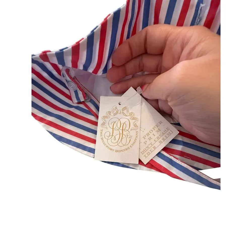 The Beaufort Bonnet Company Red/Blue/White Striped Beaufort Bucket Hat Size L - Picture 5 of 6